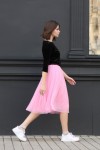 Непышная юбка из фатина розовая - фото 